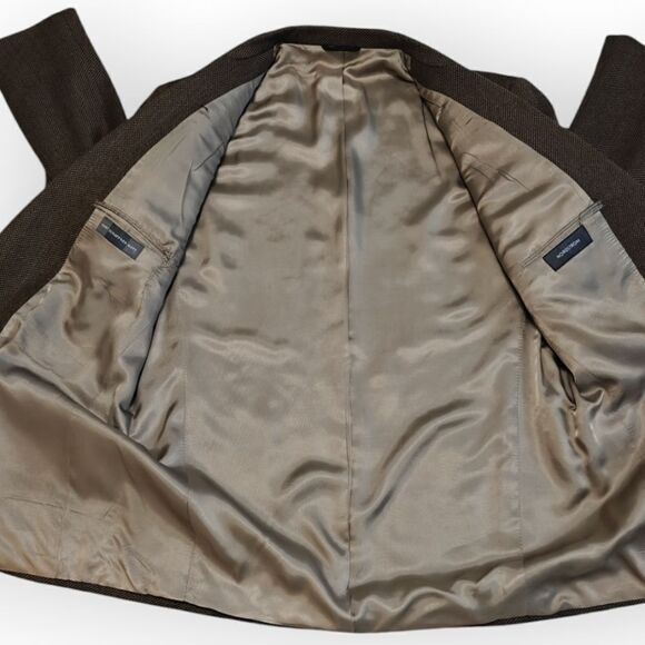 HART SCHAFFNER MARX NORDSTROM BROWN WOOL BLAZER SUIT JACKET SIZE 44R - Picture 4 of 8